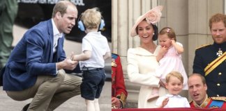Por que o príncipe William se agacha sempre que fala com o filho