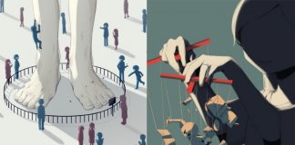 Um artista japonês desenha os conflitos que agarram pessoas autênticas