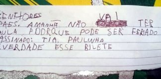 Menino de 5 anos manda bilhete em nome da professora para não ir à escola: ‘Pode ser feriado’