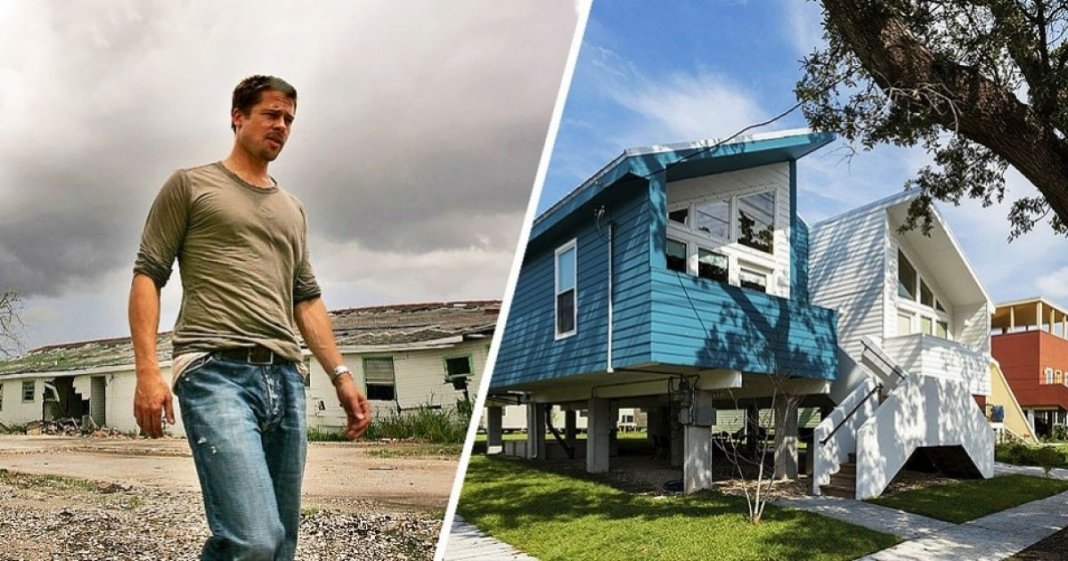 O ator Brad Pitt construiu 109 casas para pessoas necessitadas.