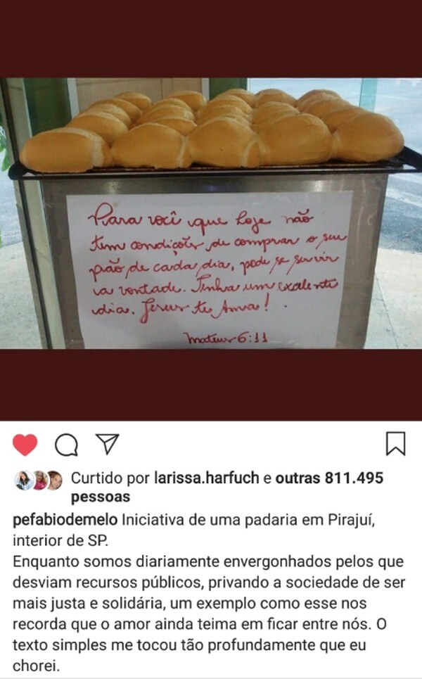 sabervivermais.com - Padre Fábio de Melo fica emocionado com a linda ação de padaria para os que não podem pagar pelo pão