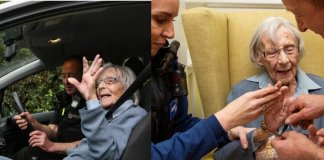 Idosa de 104 anos tinha uma desejo: ser presa, a polícia de Bristol cumpriu