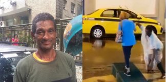 Solidariedade: Vaquinha virtual para guardador de carros que ajudou senhora a atravessar rua alagada no Rio