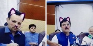 Em uma live do Facebook, funcionários do governo do Paquistão esqueceram de desativar o filtro e gato. O Resultado foi hilário!