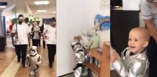 Com traje de Star Wars, garotinha comemora fim da luta contra o câncer