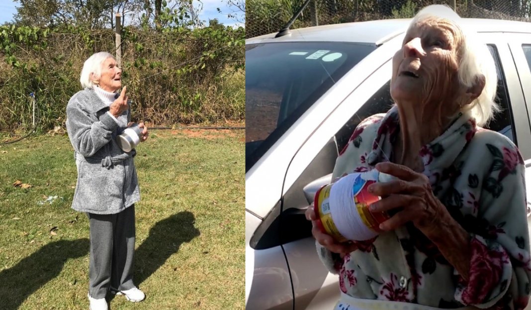 Idosa de 93 anos viraliza na web, ela adora soltar pipa!
