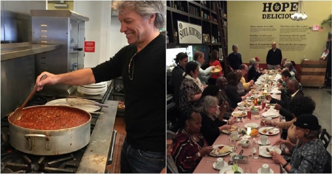 Bon Jovi mantém restaurantes que servem comida grátis aos necessitados