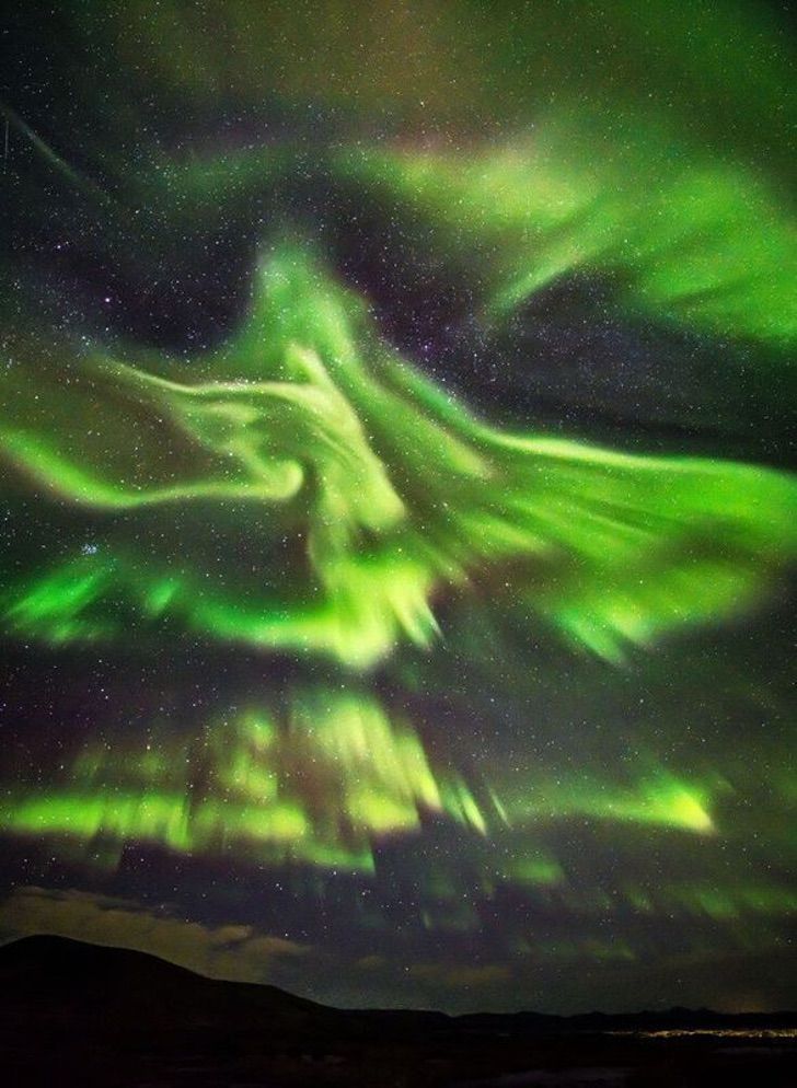 sabervivermais.com - O fotógrafo capturou uma majestosa "fênix" na aurora boreal.