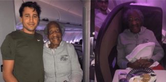 Rapaz troca de assento com idosa de 88 anos que sonhava em viajar de 1ª Classe