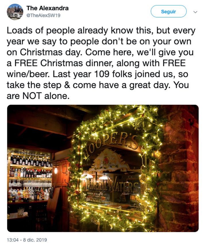 sabervivermais.com - O Bar oferece jantar gratuito para idosos solitários no Natal.