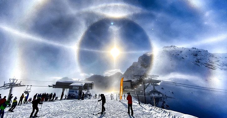 sabervivermais.com - Ele fotografou uma bela auréola solar formada por pequenos cristais de gelo. Beleza única e natural
