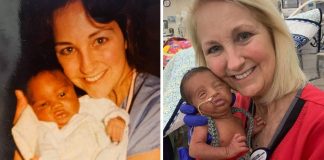 Enfermeira que tratou recém-nascido prematuro também cuidou do pai da criança décadas atrás
