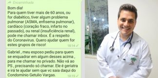 Em tempos de coronavírus médico atende vizinhos de graça para evitar idas desnecessárias à emergência