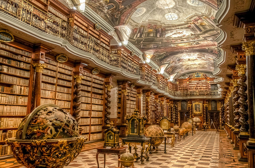 sabervivermais.com - Conheça a biblioteca mais bonita do mundo, ela fica em Praga, República Tcheca