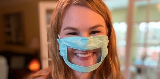 Para ajudar surdos na leitura labial, aluna cria máscaras transparentes