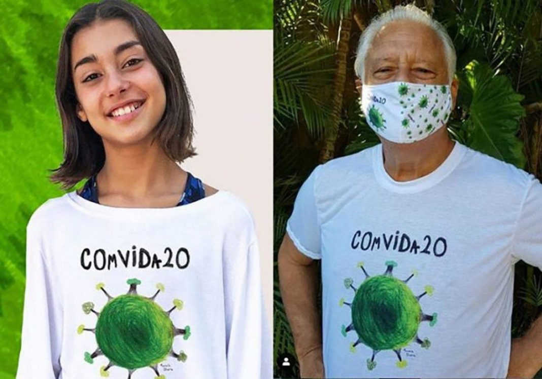 Menina de 11 anos criou campanha COmVIDa-20 que conta com apoio de Antonio Fagundes e outros artistas.