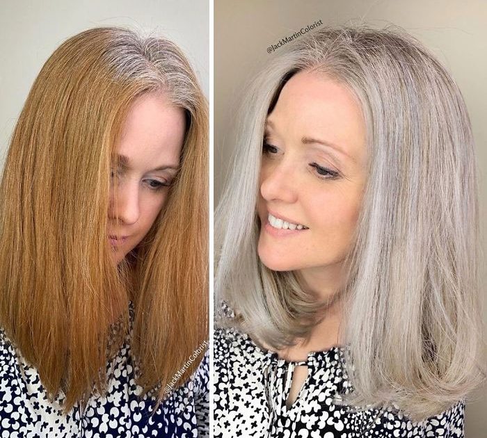 sabervivermais.com - O cabeleireiro incentiva suas clientes a exibirem seus lindos cabelos brancos. A mudança no visual é incrível!