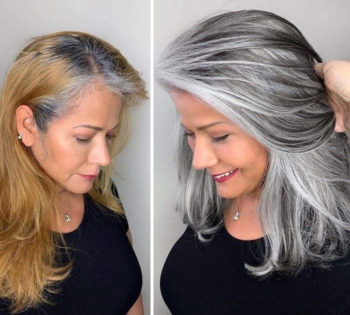 sabervivermais.com - O cabeleireiro incentiva suas clientes a exibirem seus lindos cabelos brancos. A mudança no visual é incrível!