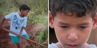 Com apenas 10 anos, menino trabalha para sustentar toda a família. Não é fácil e nem justo com uma criança.