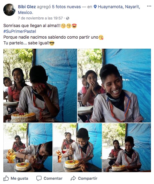 sabervivermais.com - Menino chora de felicidade quando sua professora lhe dá seu primeiro bolo de aniversário