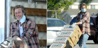 Brad Pitt aparece de surpresa levando alimentos para famílias de baixa renda durante a pandemia