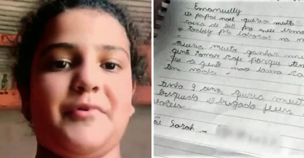 Menina pede leite e pão em carta para o Papai Noel