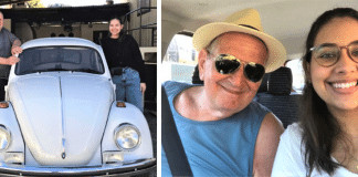 O avô sorteou seu Fusca Beetle para que a neta pudesse continuar estudando. Você deve $ 5.400