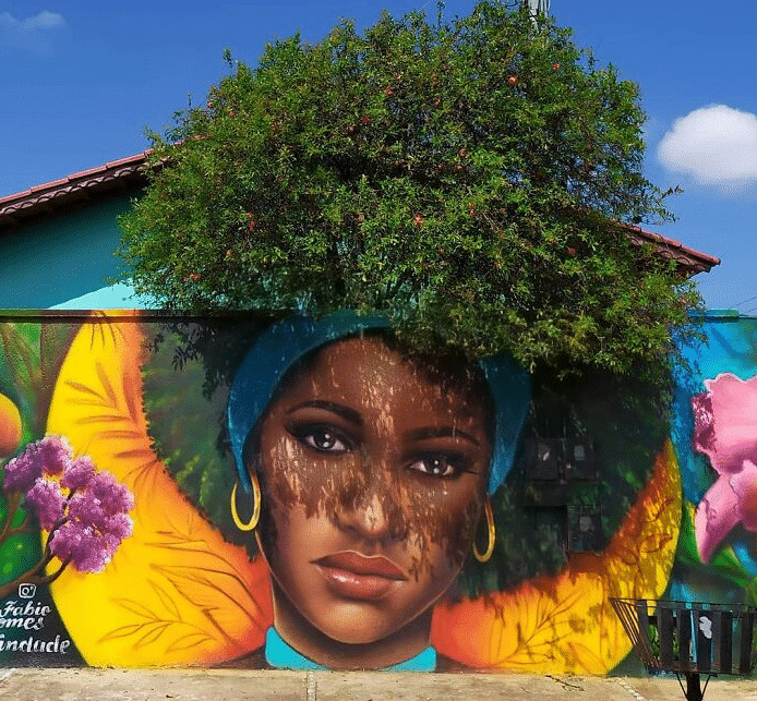 sabervivermais.com - Artista no Brasil viraliza nas Redes Sociais ap&oacute;s usar &aacute;rvores como 'cabelo' para seus retratos de mulheres