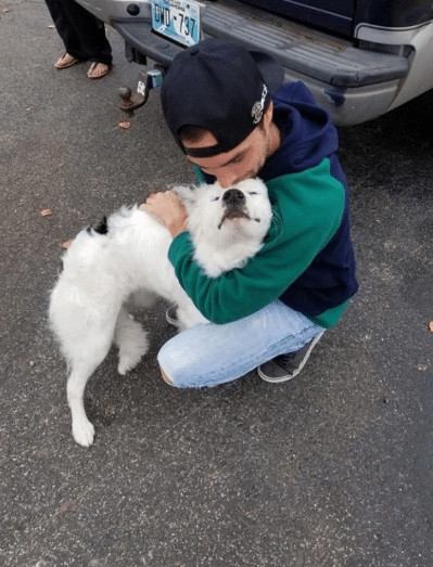 sabervivermais.com - O cachorro maltratado n&atilde;o para de abra&ccedil;ar seu novo dono. Eu esperei muito por aquele momento