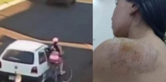 Vídeo mostra ciclista sofrendo acidente após um violento assédio no trânsito