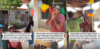 Homem ganha de surpresa sua primeira festa de aniversários aos 50 anos (vídeo)