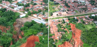 Vídeo mostra força de enxurrada em voçoroca durante chuva em Buriticupu, no Maranhão