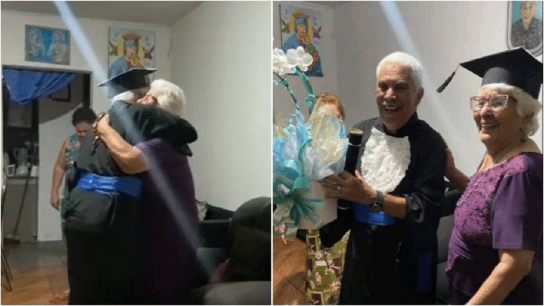 Vovô vira sensação nas redes após formatura emocionante