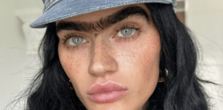 Criticada por sua monocelha, modelo desafia padrões e vira fenômeno na internet